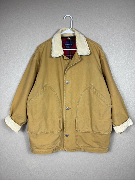 Nautica Other - Vintage Y2K Nautica Barn Field Canvas Full Zip Wool Plaid Blanket Liner Coat E‎